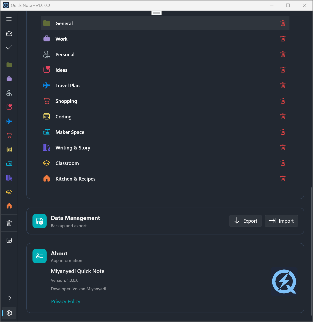 Miyanyedi Quick Note