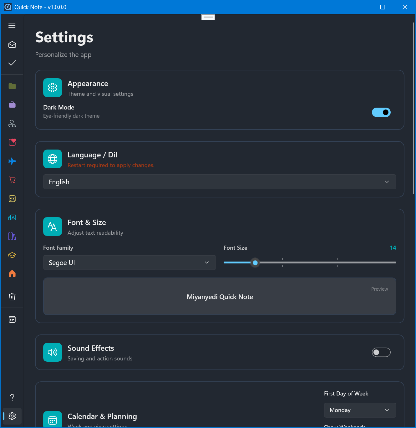Miyanyedi Quick Note