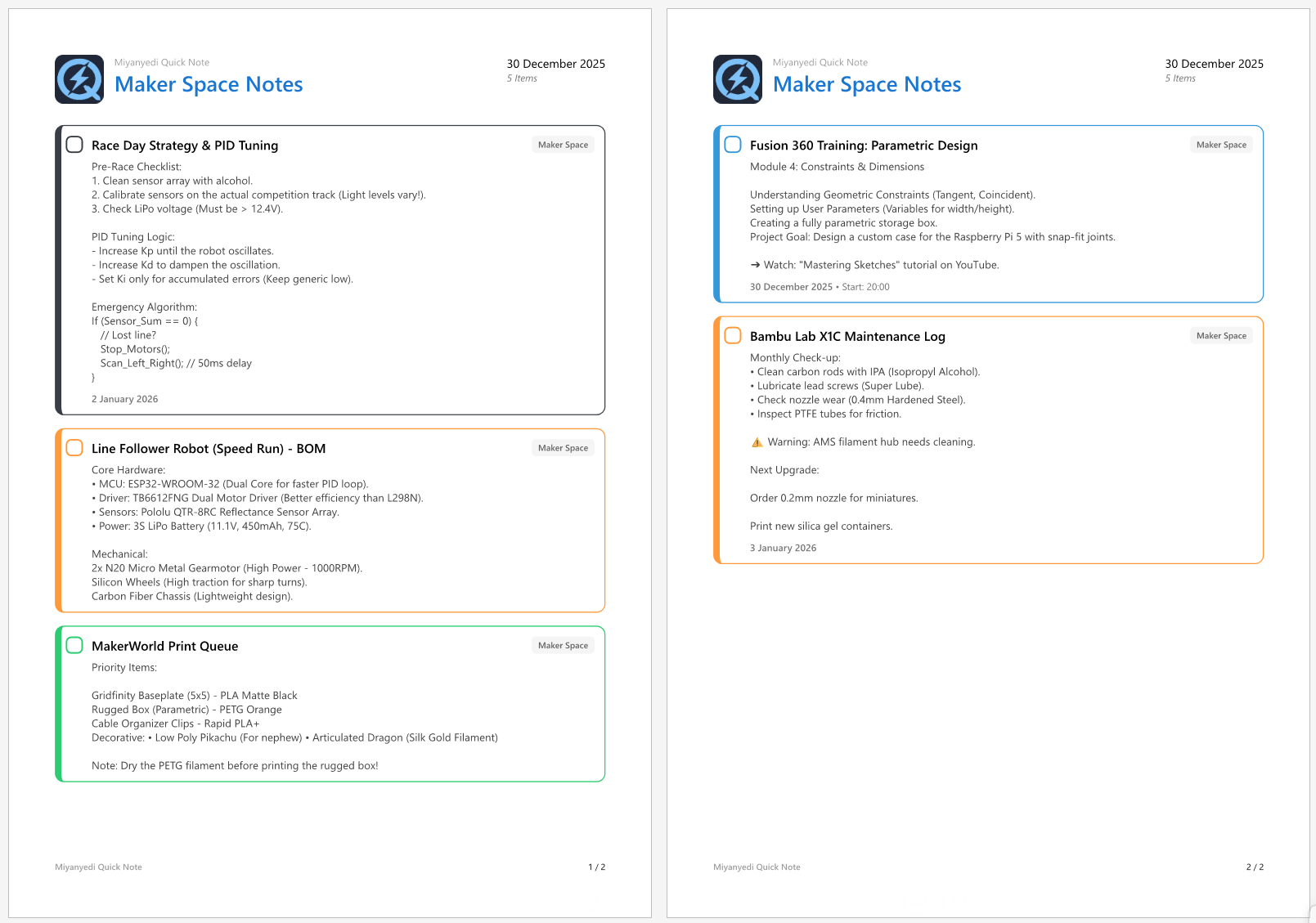 Miyanyedi Quick Note