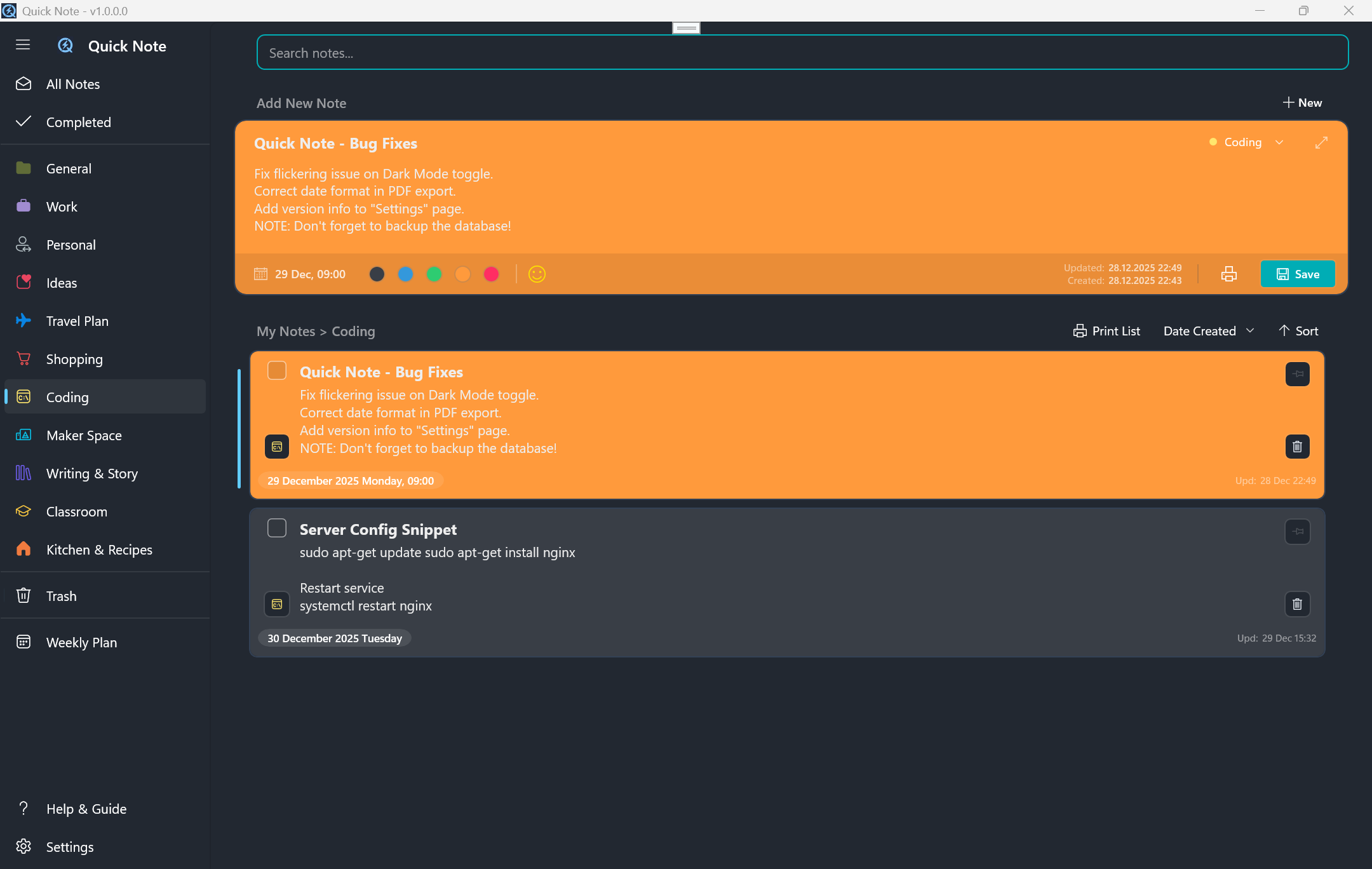 Miyanyedi Quick Note