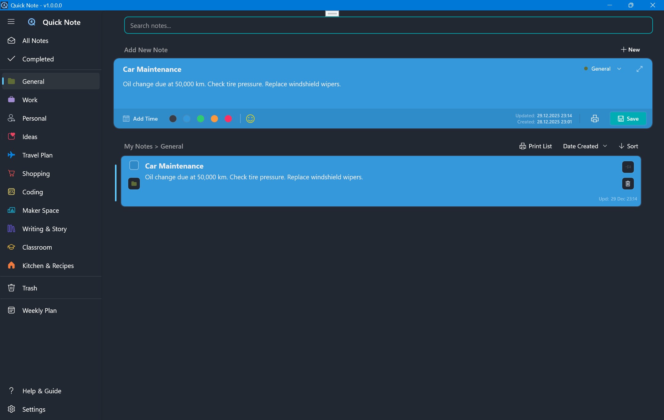 Miyanyedi Quick Note