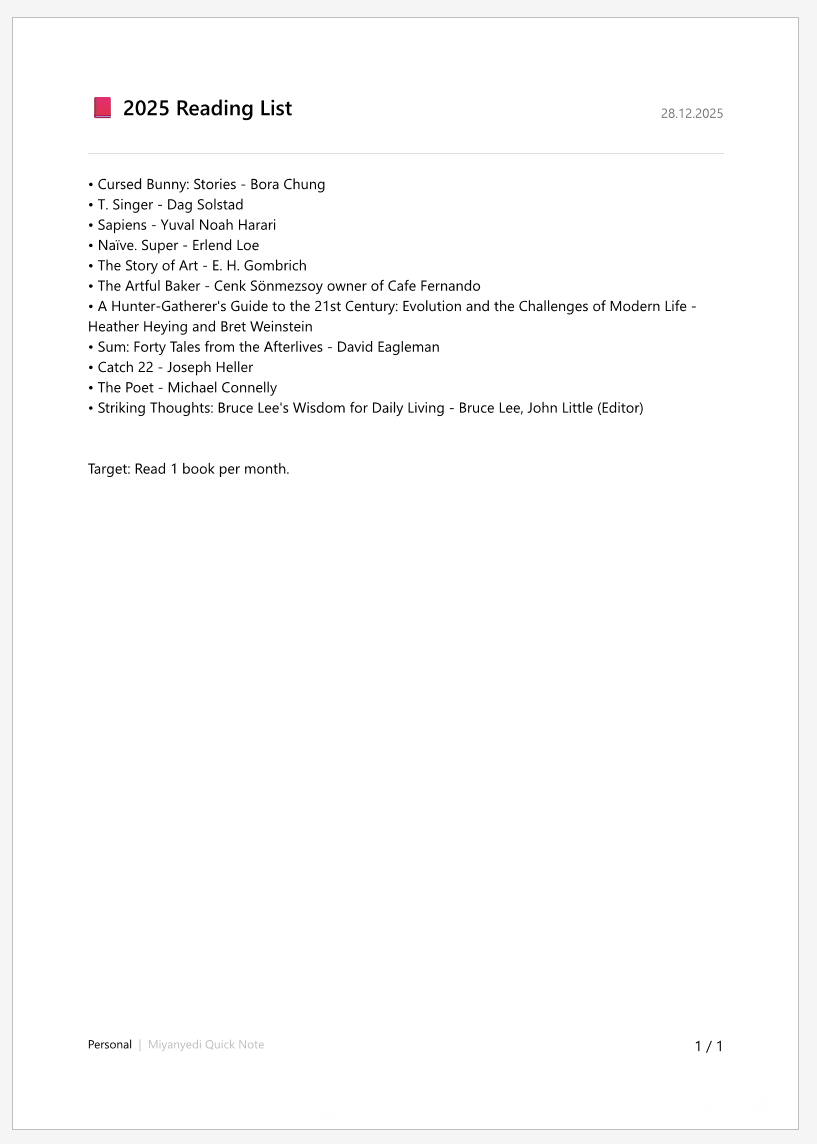 Miyanyedi Quick Note